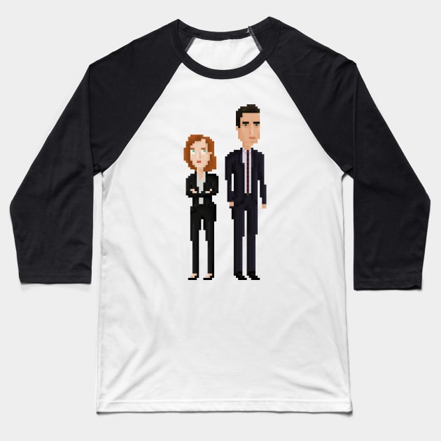 x-files Baseball T-Shirt by PixelFaces